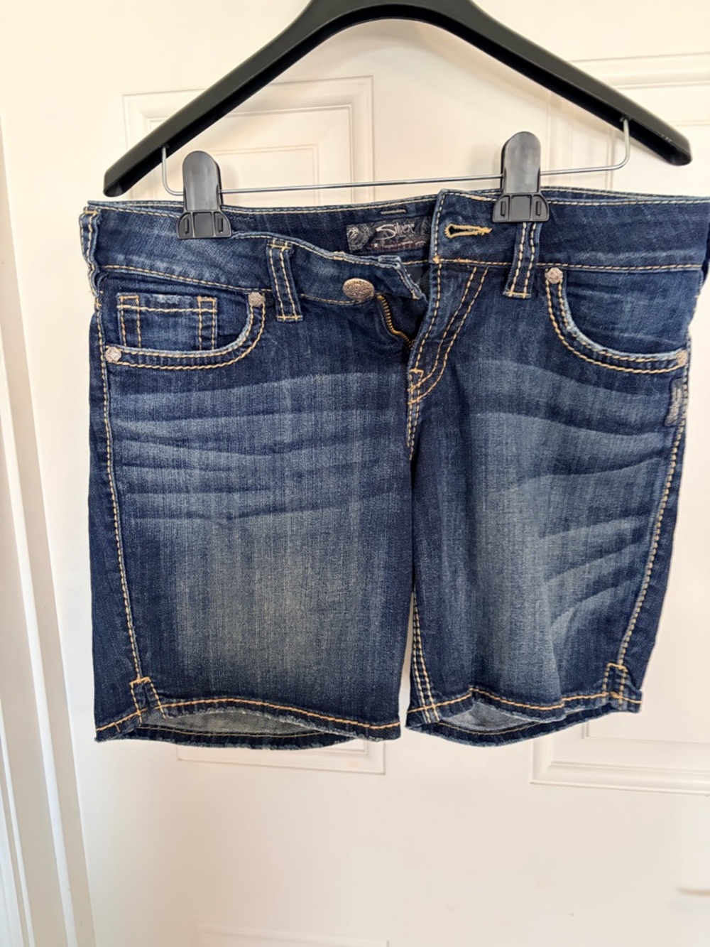 Silver Jeans Dark Blue Denim Jean Shorts